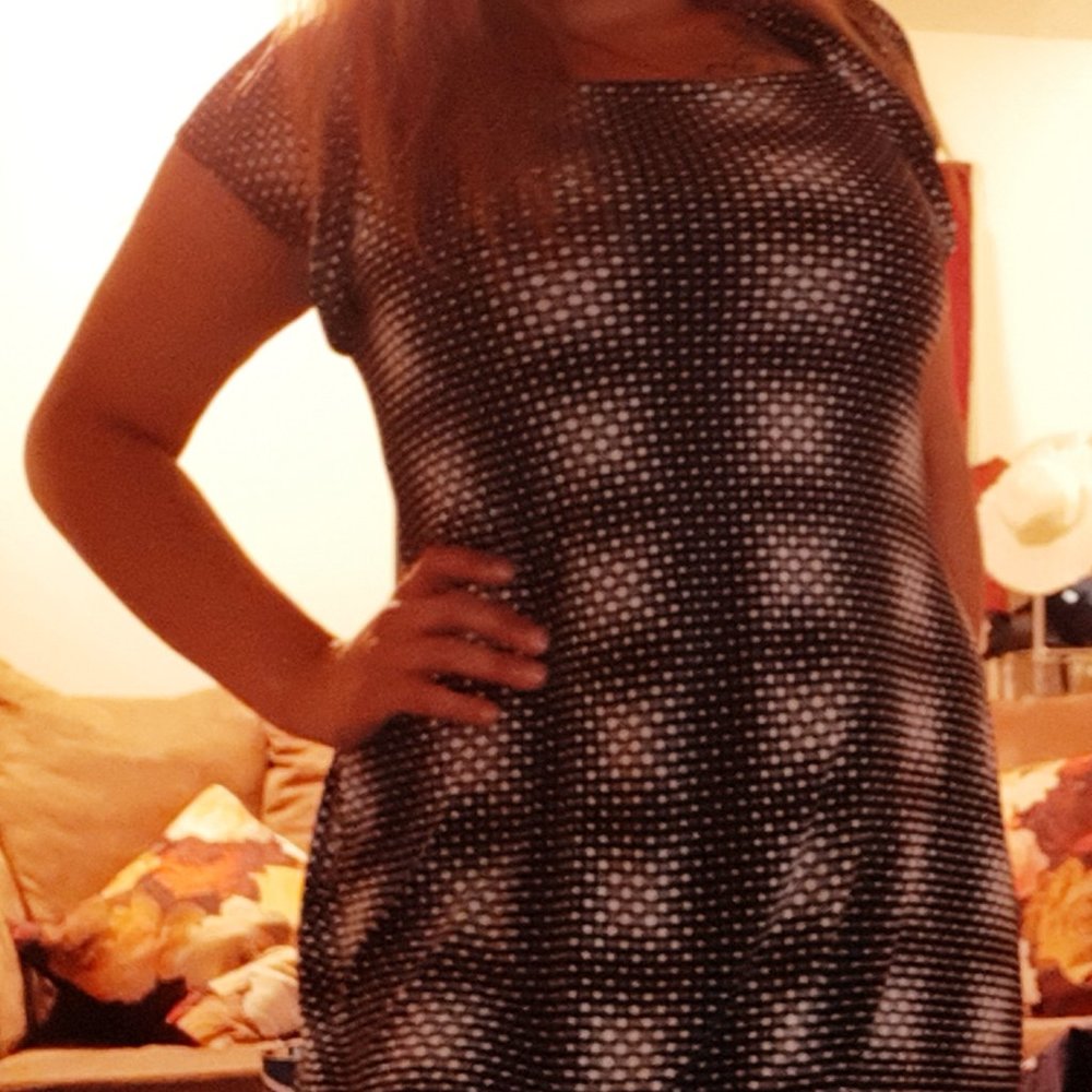 Black and white  mini polka dot Dress